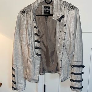 Off White Blanc Noir Leather Jacket